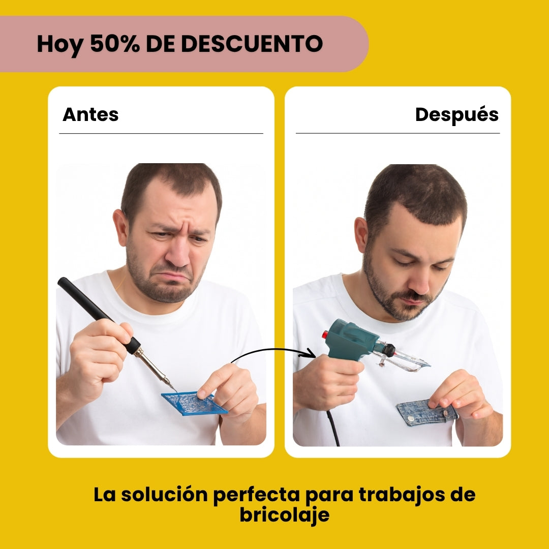 Comparación pistola de soldar automática frente a cautín tradicional