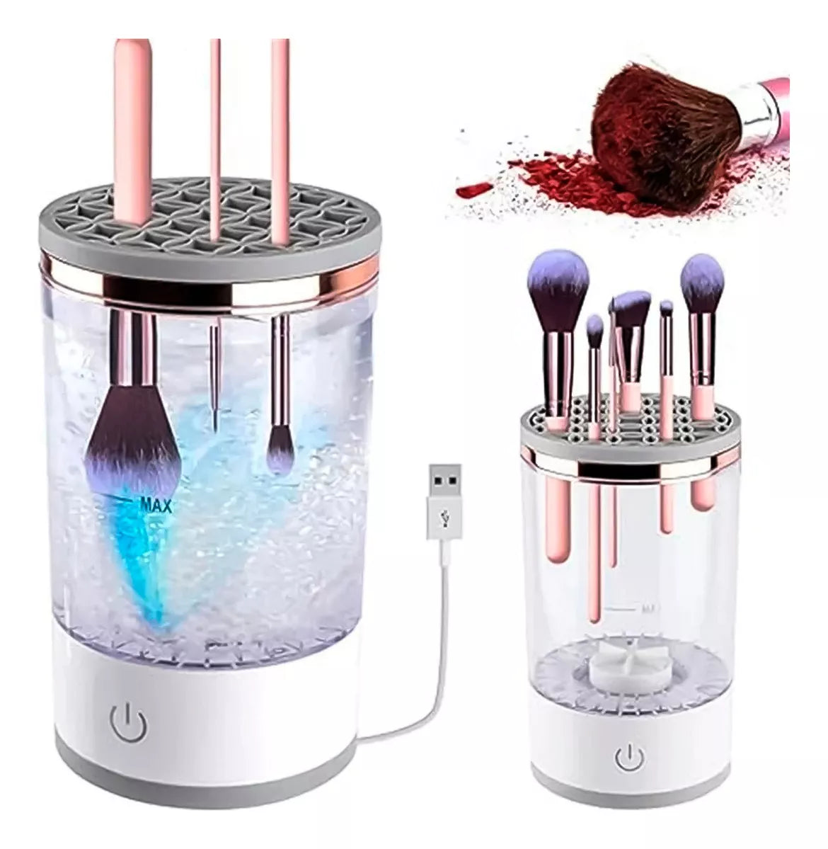 Limpiador eléctrico de brochas de maquillaje automático