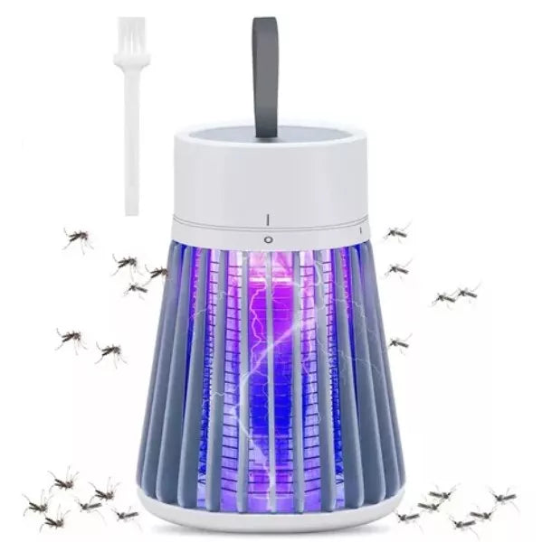 Lampara mata mosquitos UV colgante con asa y bandeja, incluye escobilla de limpieza