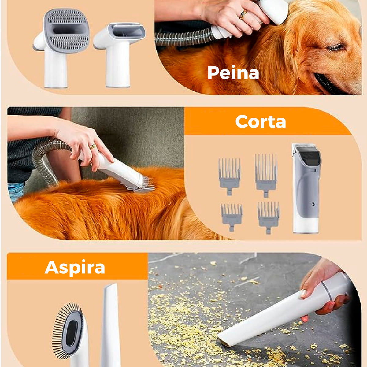 Aspiradora Cortadora De Pelo Para Mascotas