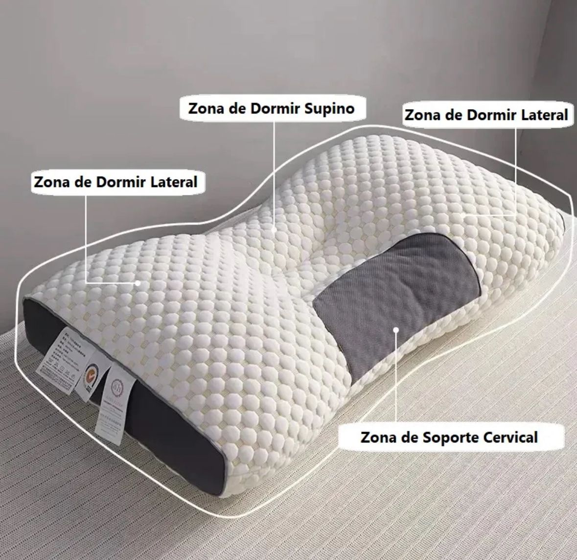 Zonas de la almohada: soporte cervical, dormir supino y lateral