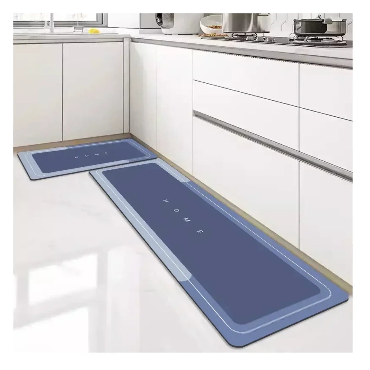 Set de 2 alfombras de cocina absorbentes sobre el piso