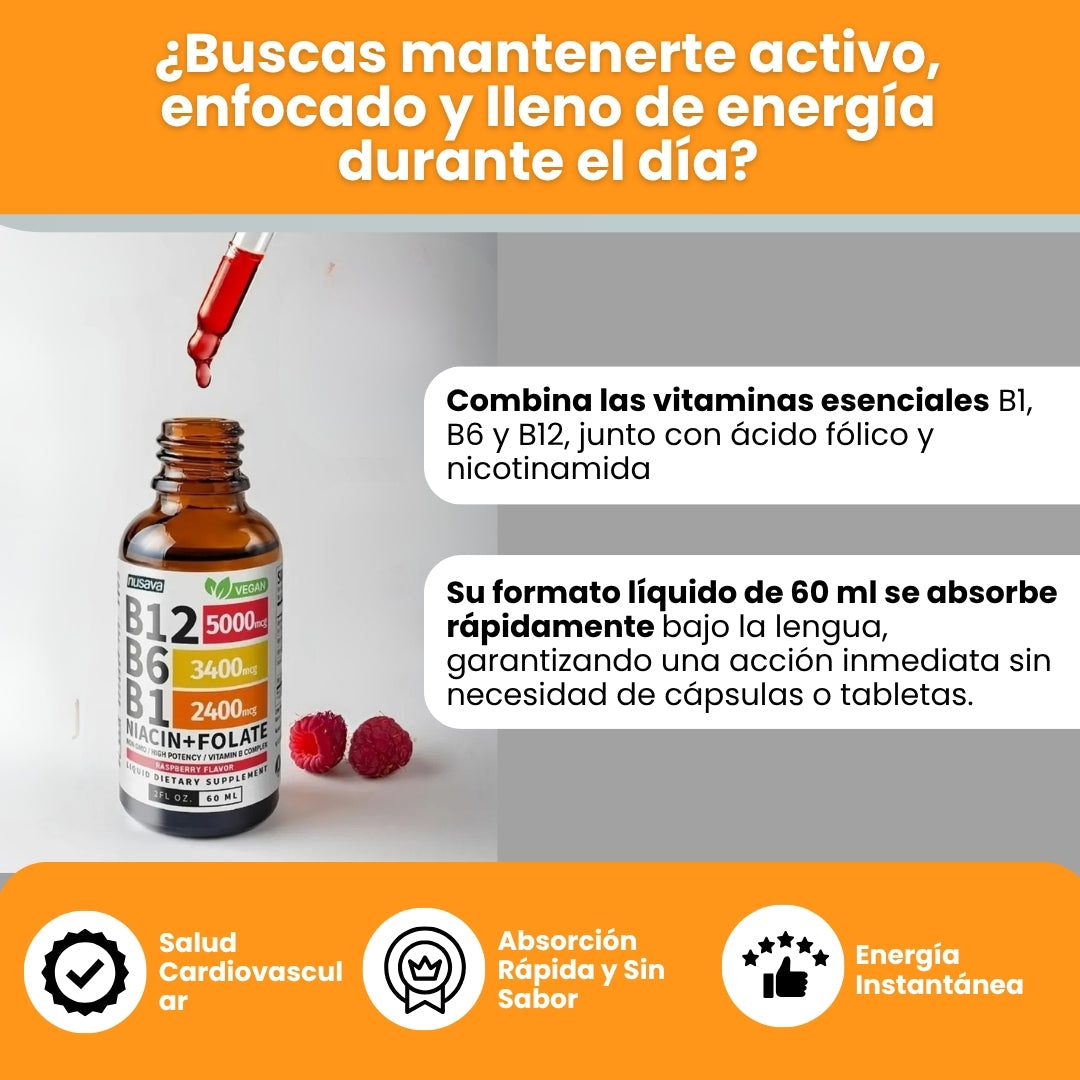 Vitamina B12 sublingual de absorción rápida con frambuesa