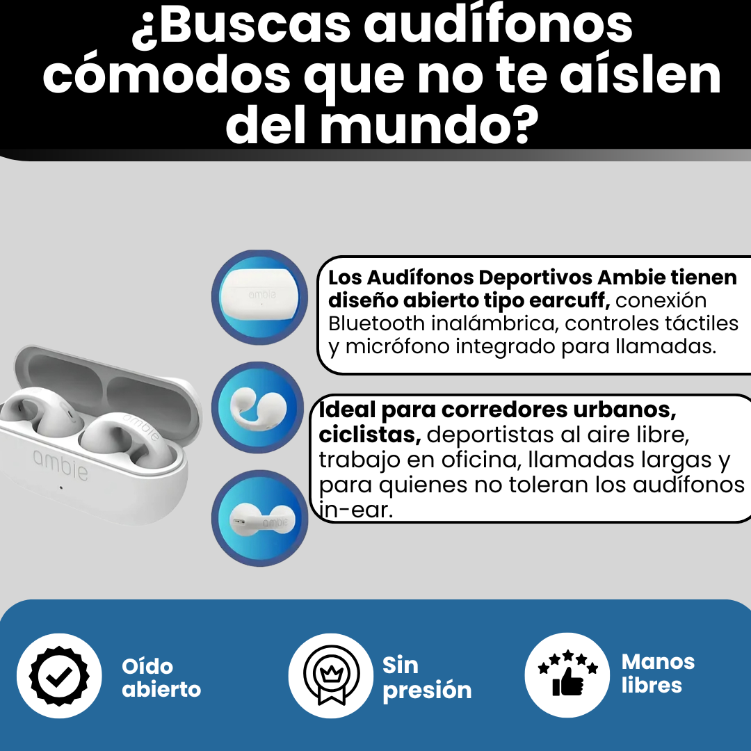 ¿Buscas audífonos cómodos que no te aíslen del mundo? Audífonos clip de oído abierto