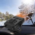 Calefactor portátil para auto sobre el tablero desempañando el parabrisas