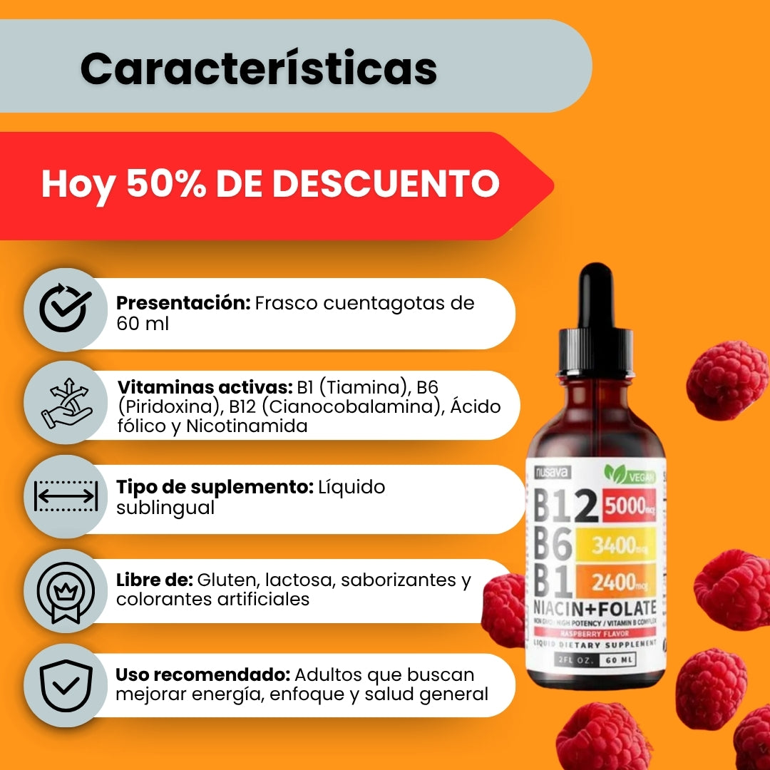 Características del complejo de vitamina B en gotas