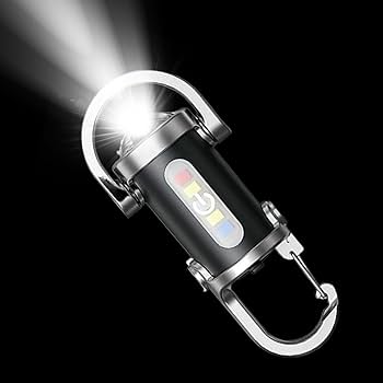 Mini linterna LED COB recargable con mosquetón e imán