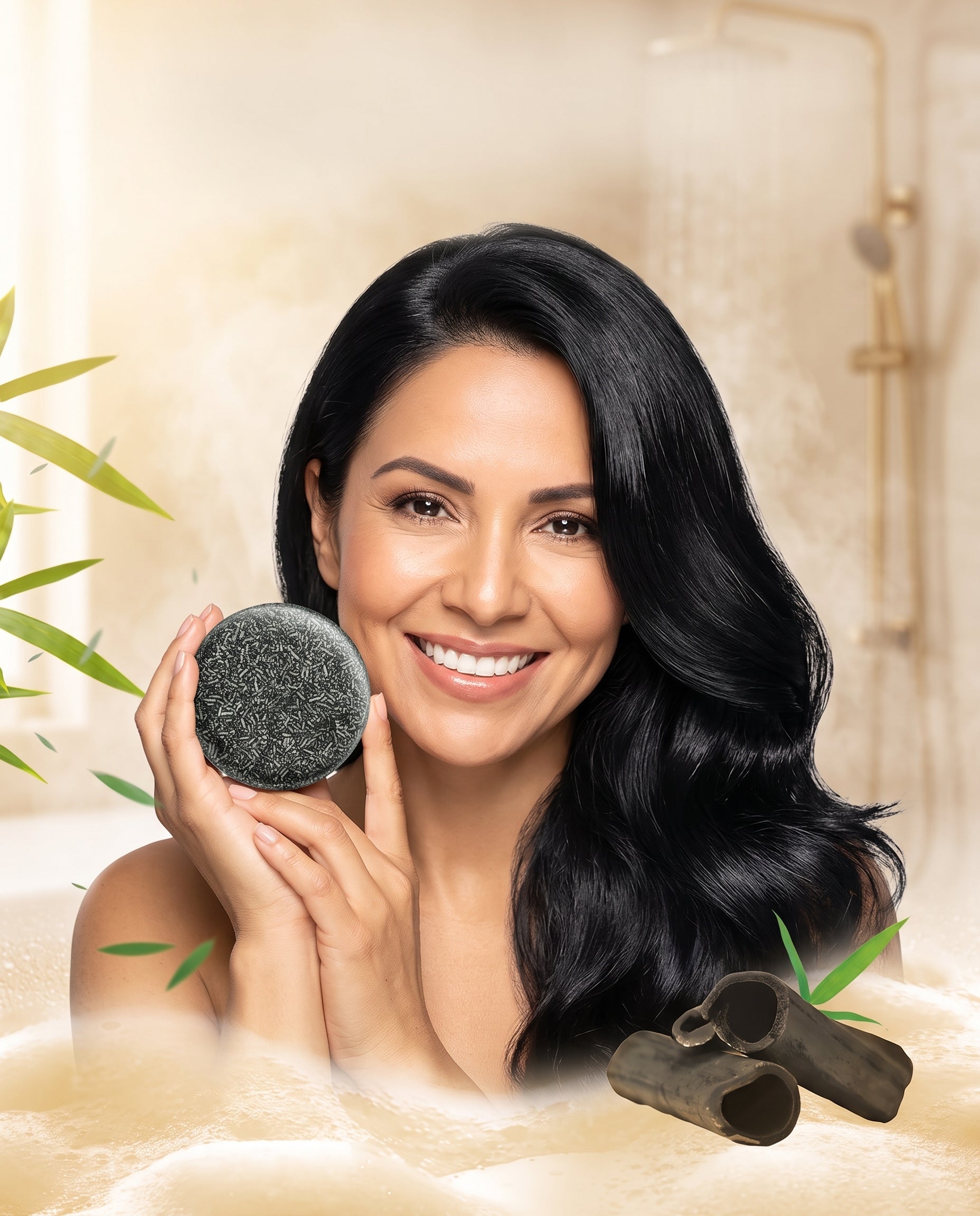 Cabello oscuro brillante