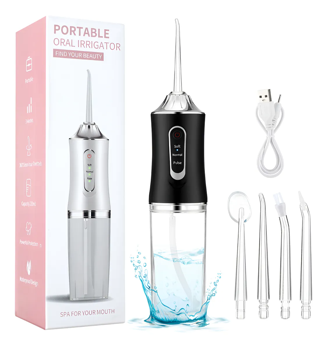 Kit completo — 4 boquillas + cable USB