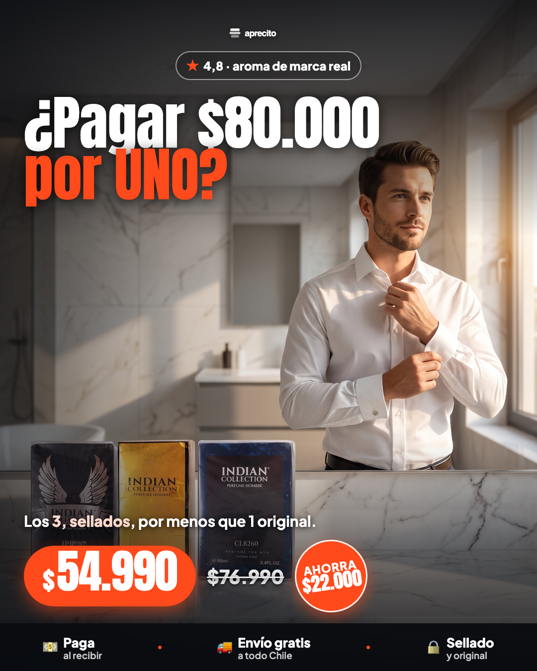 Kit 3 Perfumes Hombre - aroma de marca sin precio de marca