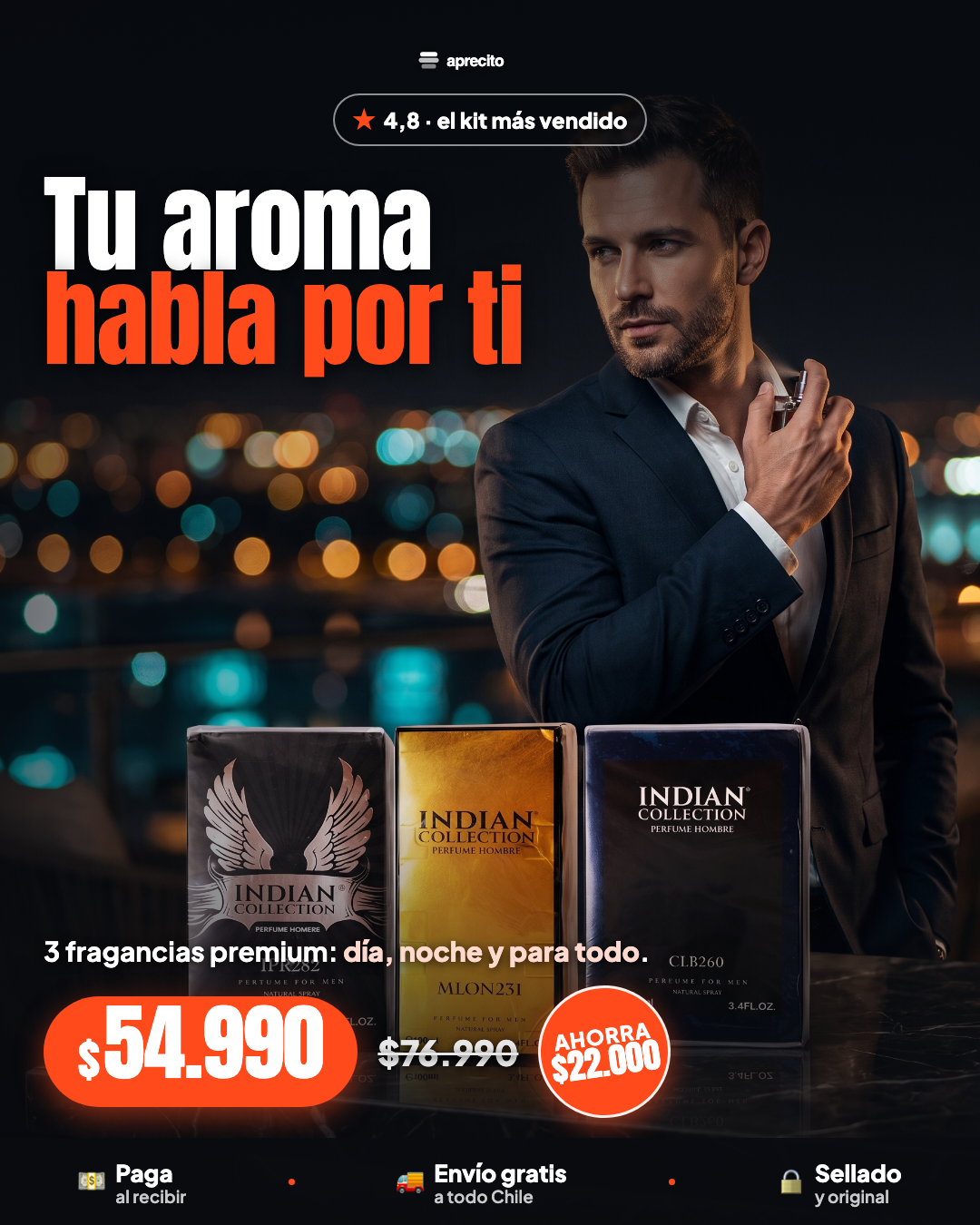 Kit 3 Perfumes Hombre - Tu aroma habla por ti