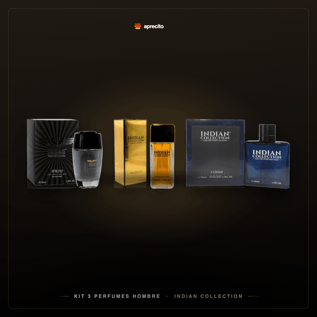 Kit 3 Perfumes Hombre Indian Collection - portada